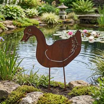 Stilvoller Beetstecker Ente ca. 27 cm - Gartendekoration